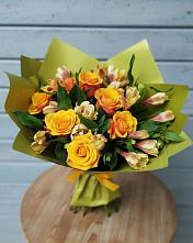 Букет цветов из:  Альстромерии и Розы в Ильинский