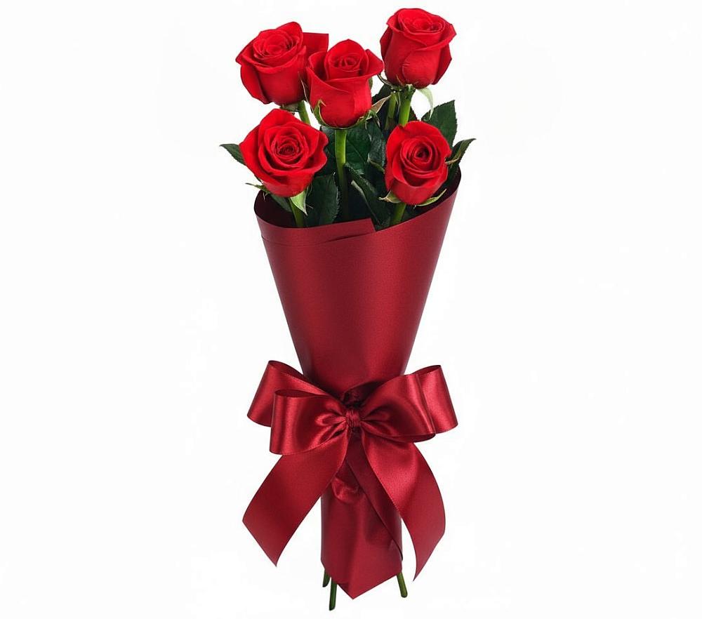 Букет 5 Красных роз Эдлесс Лав в Ильинский