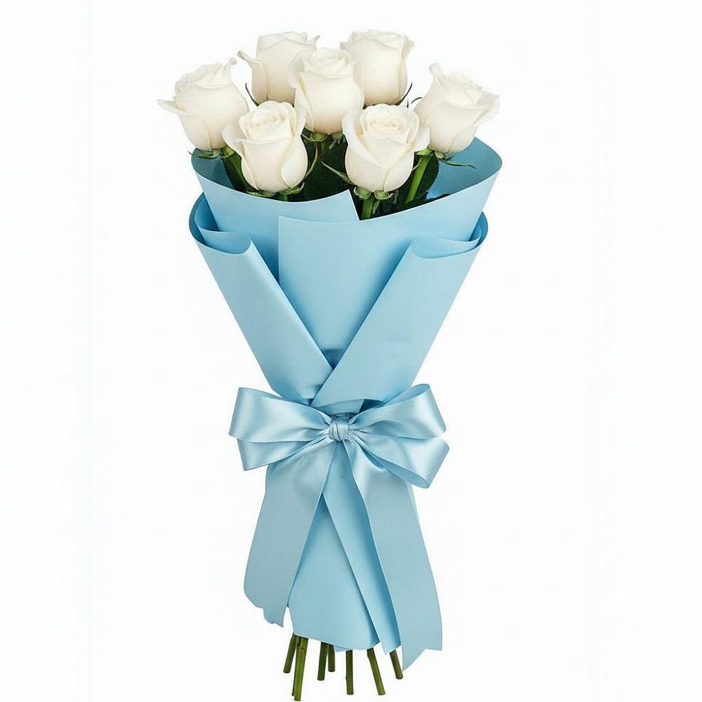 Букет 7 белых роз Проуд в Ильинский