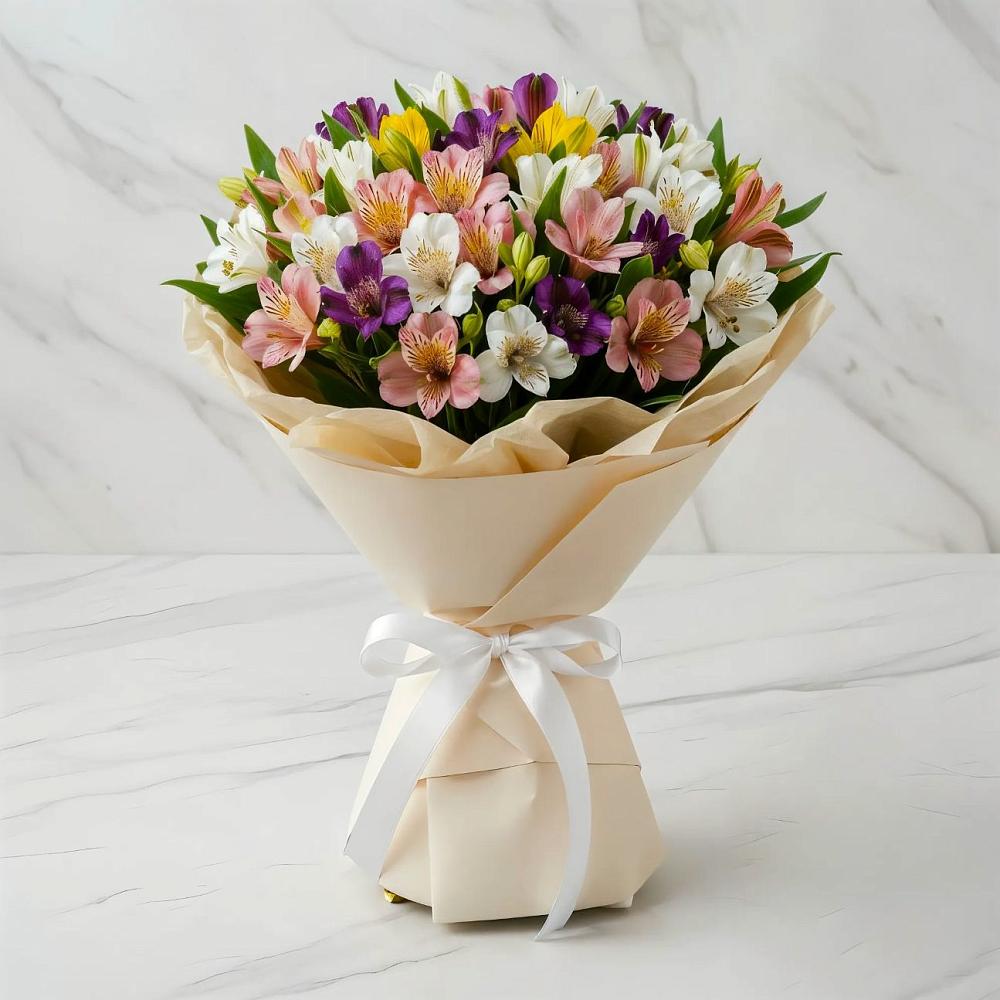 Букет цветов из: Альстромерии в Ильинский