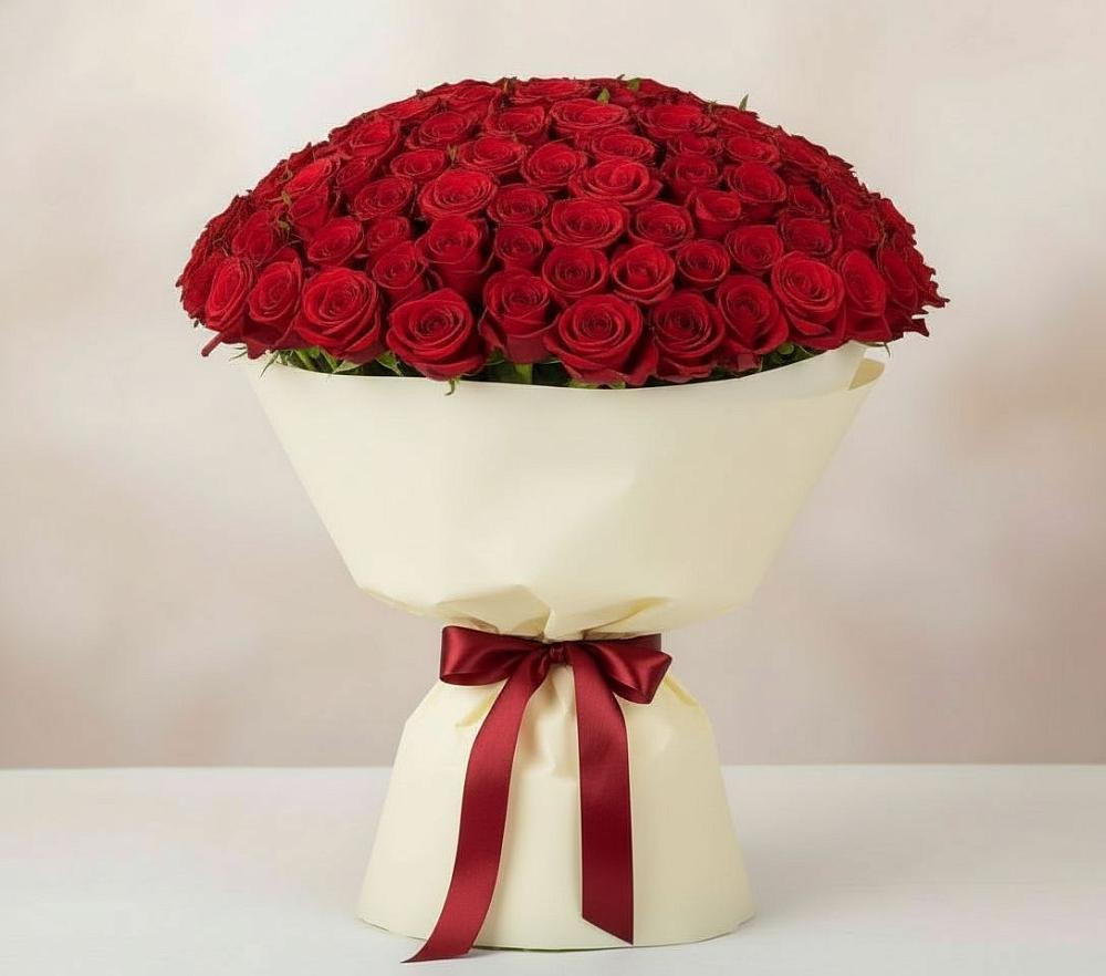 Букет 101 Красная роза Милано в Ильинский
