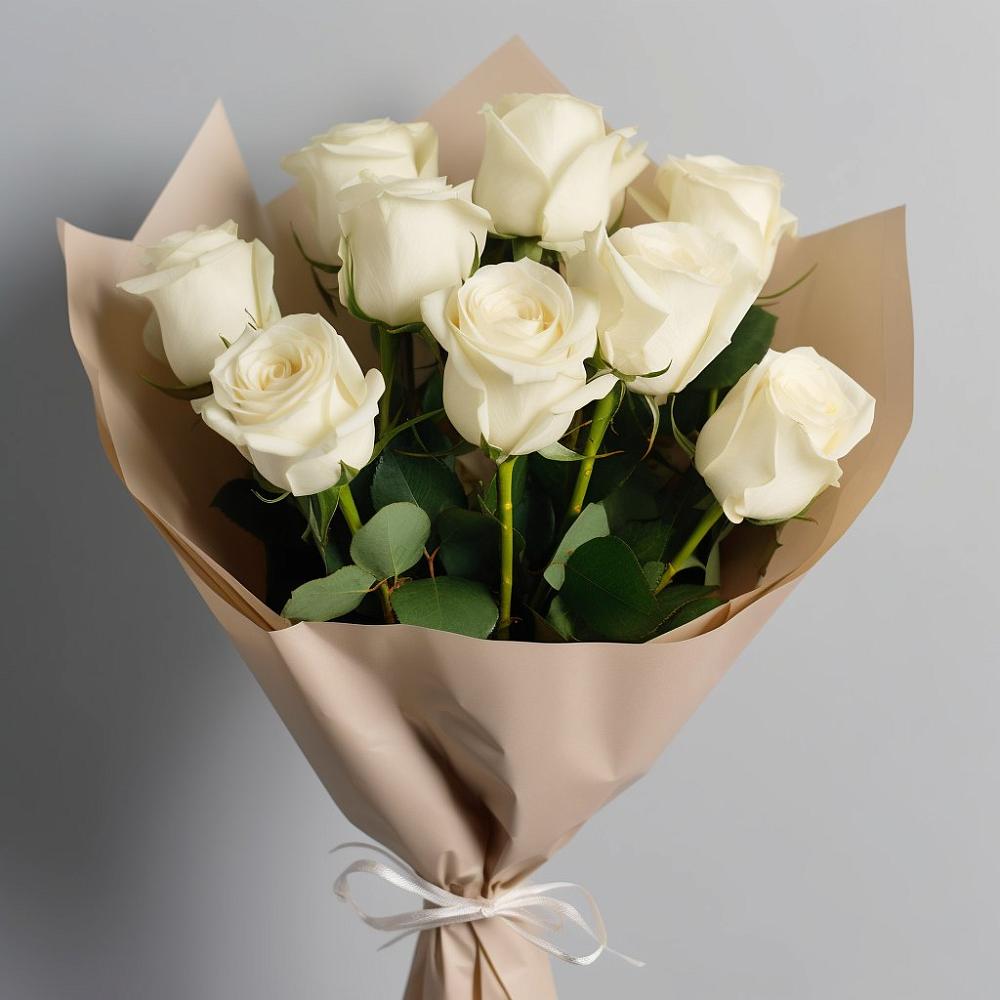 Букет 9 Белых роз Эдлесс Лав в Ильинский