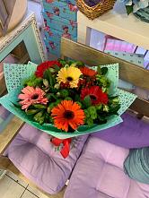 Букет цветов из:  Герберы, Хризантемы и Альстромерии #REPLACE_PRED# Ильинский