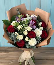 Букет цветов из:  Розы и Альстромерии в Ильинский