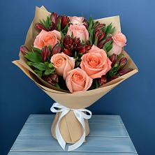 Букет цветов из:  Розы и Альстромерии в Ильинский
