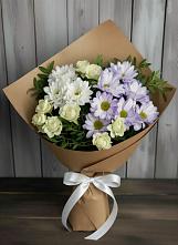 Букет цветов из:  Хризантемы и Розы в Ильинский