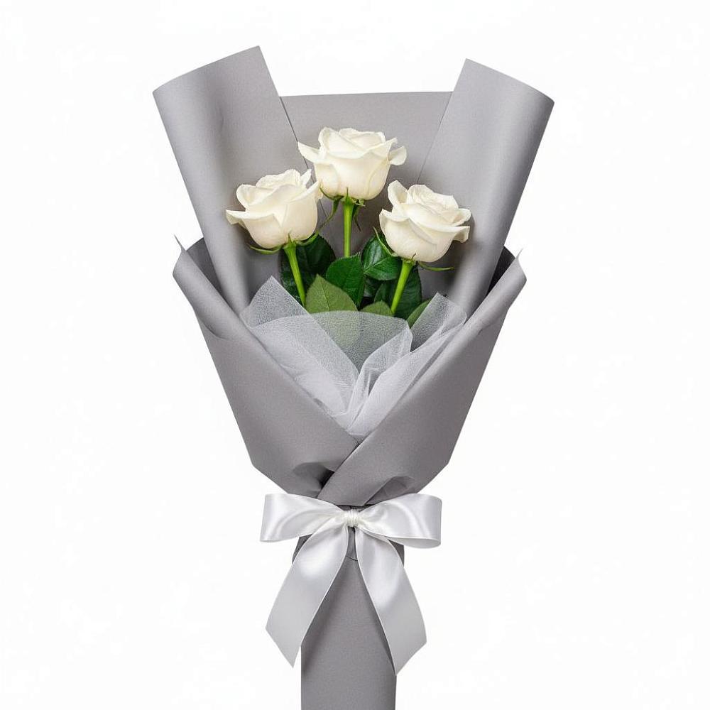 Букет 3 белые розы в Ильинский
