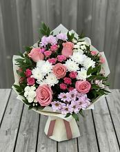 Букет цветов из:  Альстромерии, Гвоздики, Розы и Хризантемы в Ильинский