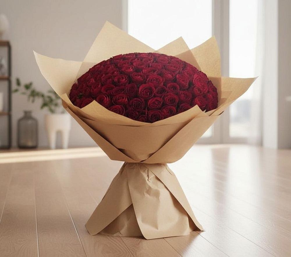 Букет 101 Красная роза в Ильинский