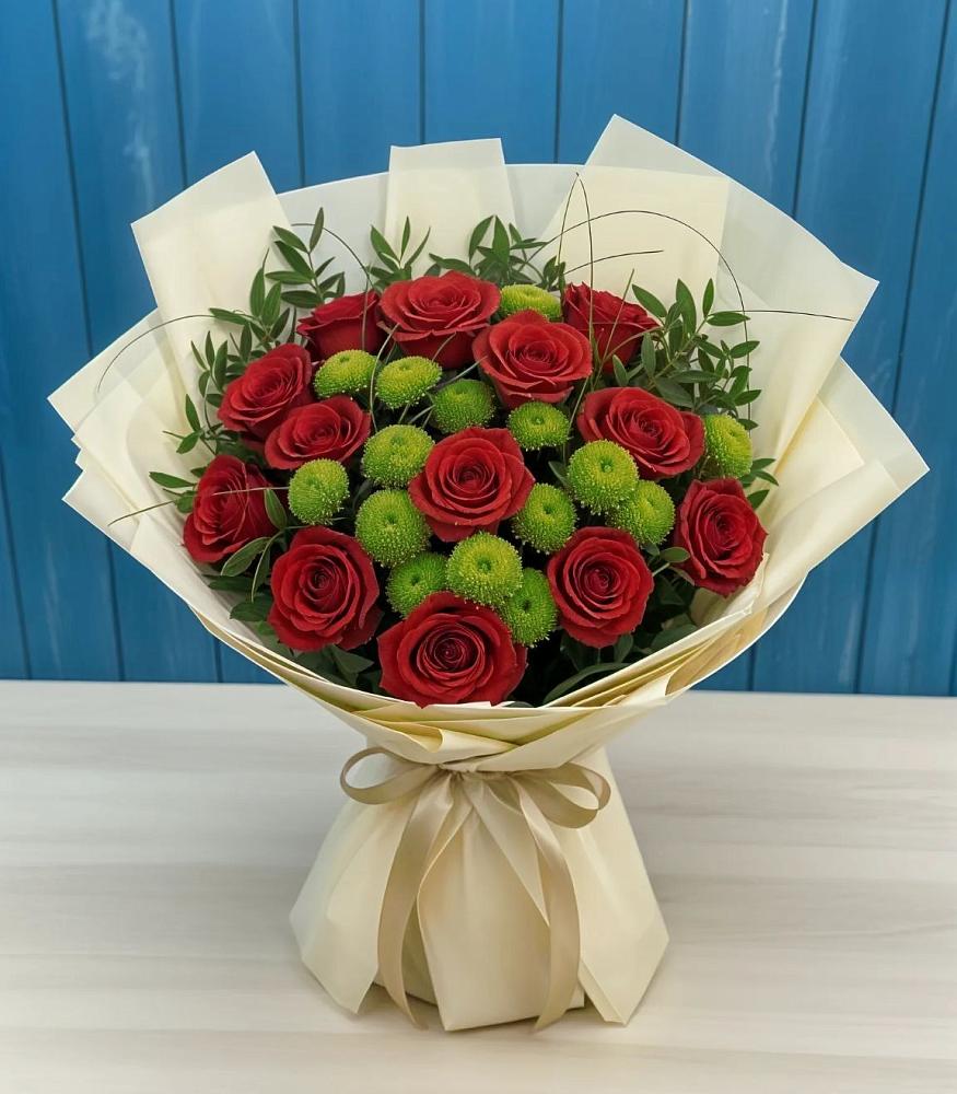 Букет цветов из: Розы и Хризантемы в Ильинский